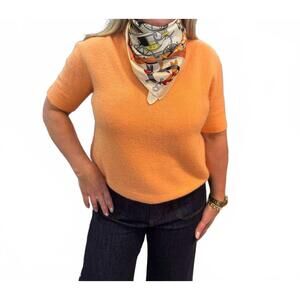 NEW YOLLY felice short sleeve sweater in light orange